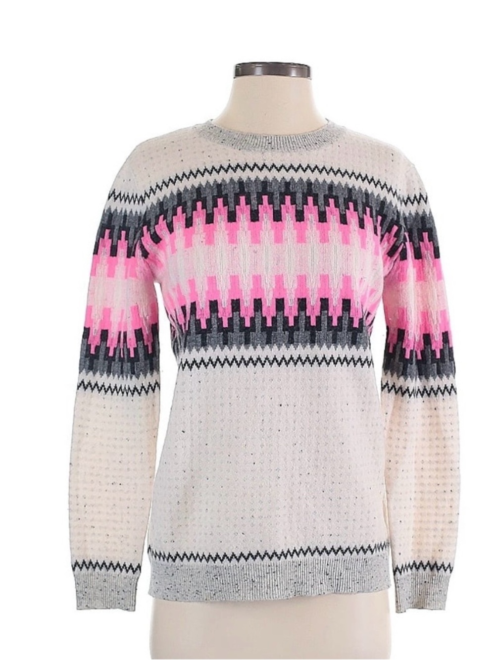 Brodie Pink Fair Isle Crewneck Sweater
